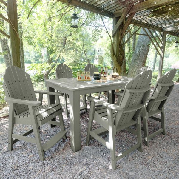 Dream Bay 7 Pc Recycled Plastic Rectangular Counter Height Dining Set in Eucalyptus by Lakeview Outdoor Designs