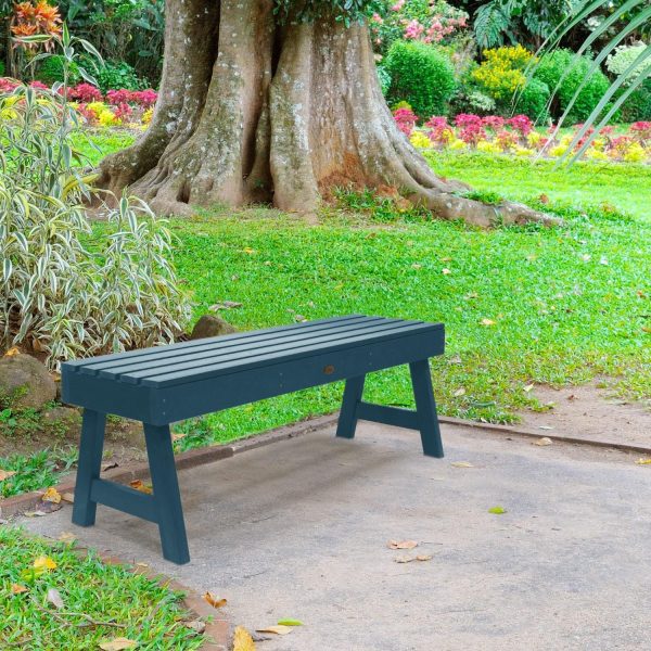 Elm Pointe 4 Ft Recycled Plastic Picnic Bench in Nantucket Blue by Lakeview Outdoor Designs