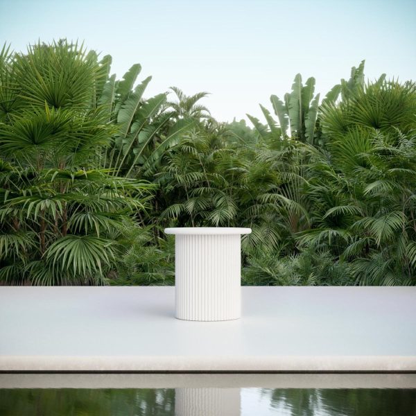 Palma Aluminum End Table in White by Azzurro Living