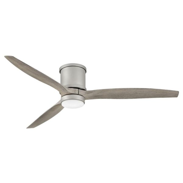 Hinkley Lighting Hover Flush 60-Inch LED Indoor / Outdoor Ceiling Fan - Brushed Nickel - 900860FBN-LWD