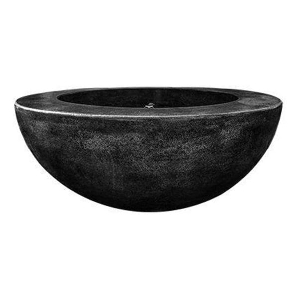 Valley Bay 5 36 Inch Round GFRC Natural Gas Fire Bowl in Ebony by Lakeview Outdoor Designs