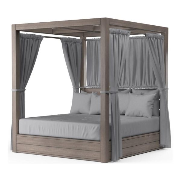 Laguna Aluminum Daybed in Driftwood/Canvas Granite by Sunset West