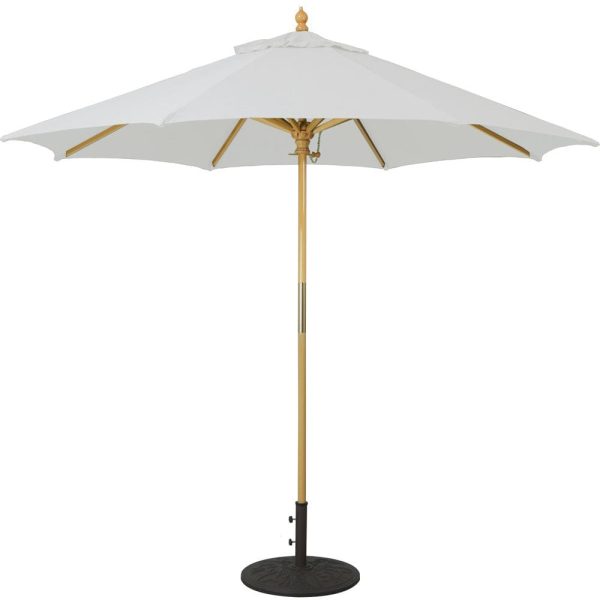 Galtech 9 Ft. Octagonal Hardwood Patio Market Umbrella W/ Push Lift - Light Wood W/ Sunbrella Canvas Canvas Canopy