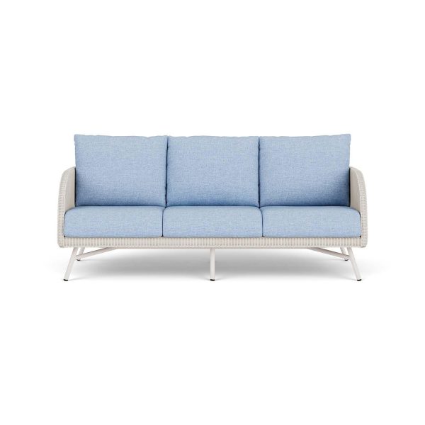 Essence Lloyd Loom Sofa in Antique White/Demo Skyway by Lloyd Flanders