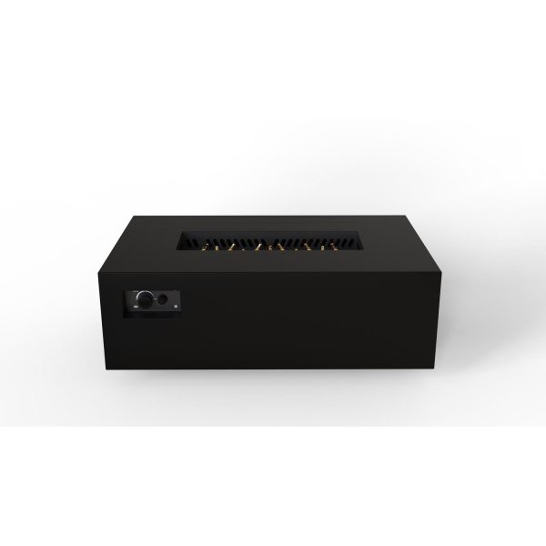 AON 48 Inch Rectangular Powder Coated Steel Natural Gas Fire Pit Table in Black by Warming Trends