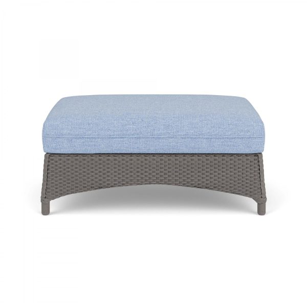 Mandalay Lloyd Loom Large Ottoman in Pewter/Demo Skyway by Lloyd Flanders