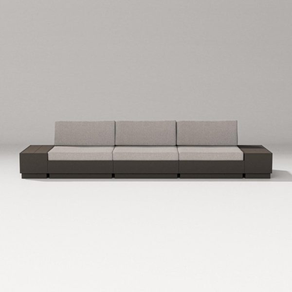 Elevate 5 Pc Recycled Plastic Seating Set in Vintage Coffee/Weathered Tweed By PW Designer Series