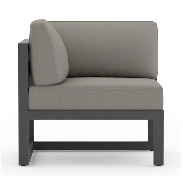 Misty Cove Aluminum Corner Section in Slate/Canvas Charcoal by Lakeview Outdoor Designs