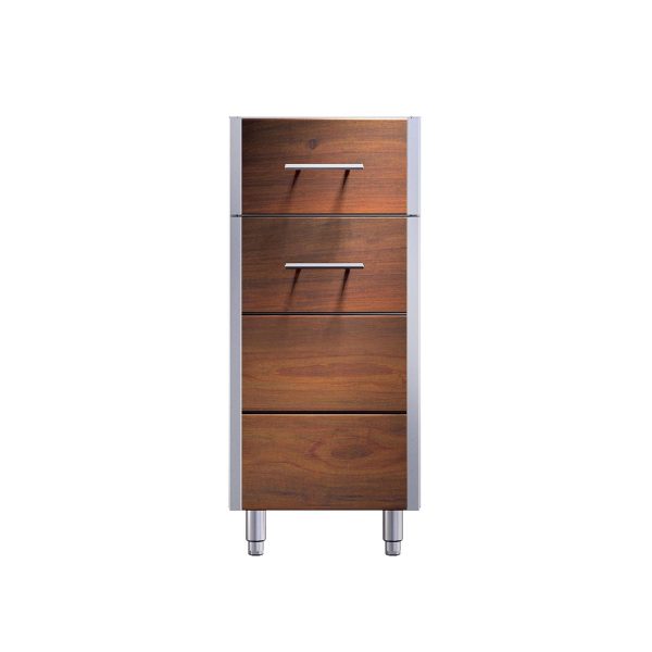 Kalamazoo Arcadia 15 Inch Cabinet - Drawer Over Door - Left Hinge - Ipe Finish - KD-15-2L-IPE-S4