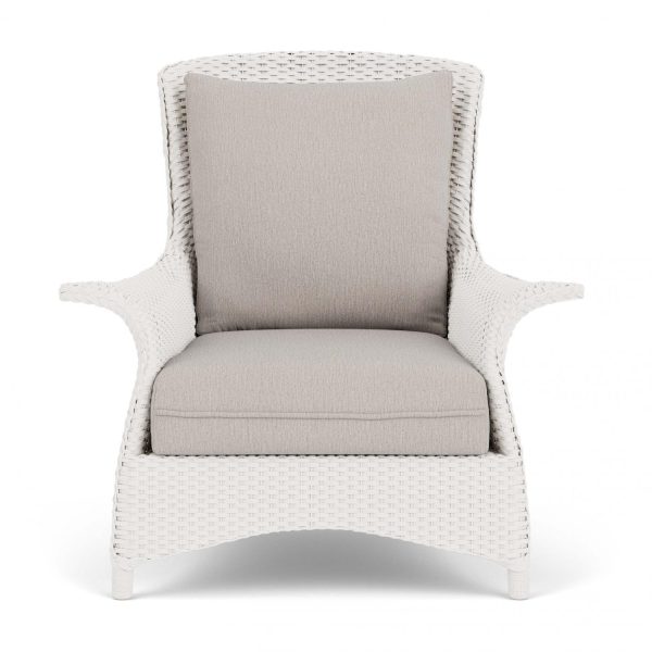 Mandalay Lloyd Loom Club Chair in White/Remy Cloud by Lloyd Flanders