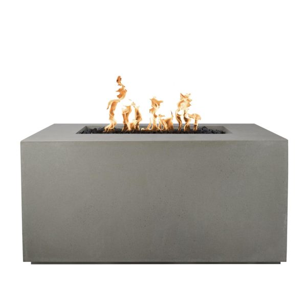 Pismo 48 Inch Rectangular GFRC Natural Gas Fire Pit in Ash by The Outdoor Plus