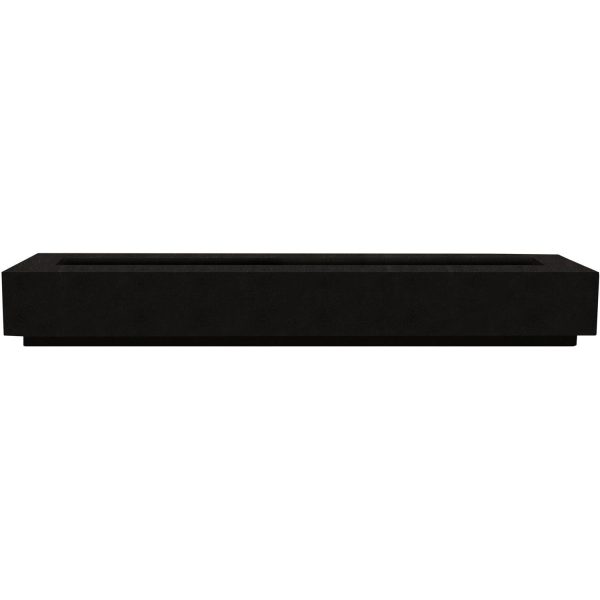 Cascata Bay 110 Inch Rectangular GFRC Propane Fire Pit Table in Ebony by Lakeview Outdoor Designs