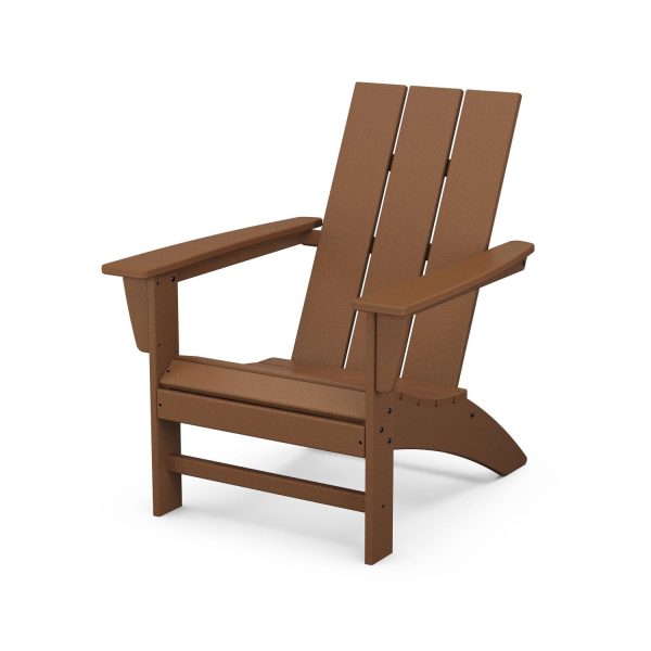Modern Recycled Plastic Adirondack in Teak by POLYWOOD