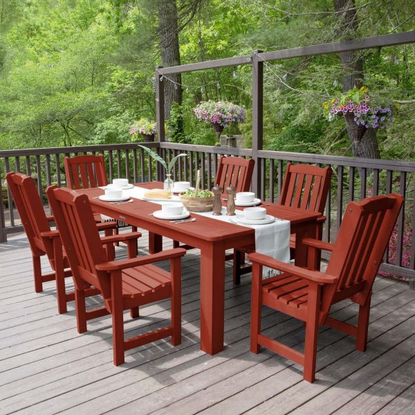 Hart Lane 7 Pc Recycled Plastic Dining Set in Rustic Red by Lakeview Outdoor Designs