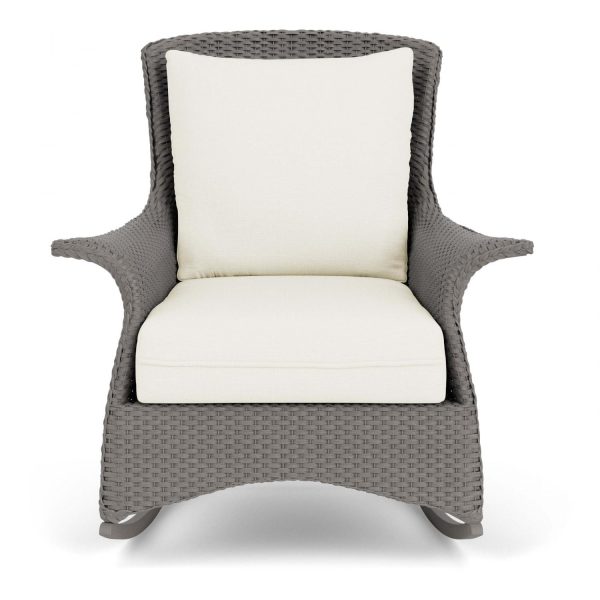 Mandalay Lloyd Loom Rocking Club Chair in Pewter/Sailcloth Salt by Lloyd Flanders