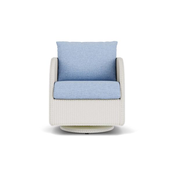 Essence Lloyd Loom Swivel Glider Club Chair in Matte White/Demo Skyway by Lloyd Flanders