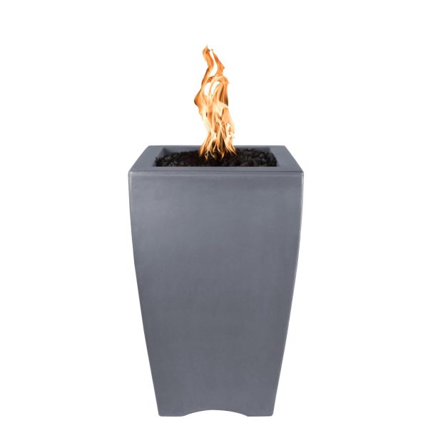 Baston 20 Inch Square GFRC Propane Fire Pit w/ Glow Plug in Gray by The Outdoor Plus