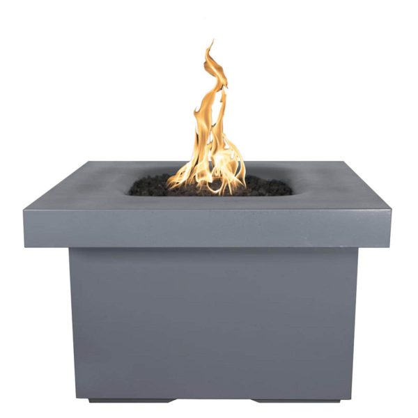 Ramona 36 Inch Square GFRC Propane Fire Pit Table w/ Glow Plug in Gray by The Outdoor Plus