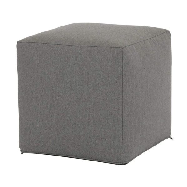 Bazaar 18 Inch Square Pouf Ottoman in Heritage Granite by Sunset West