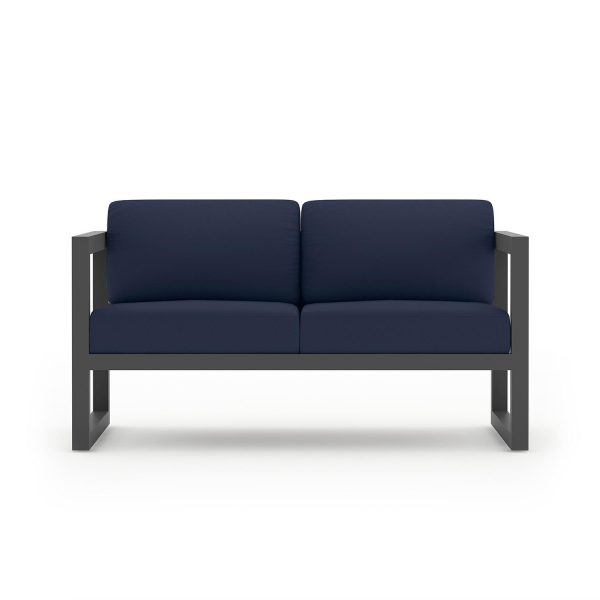 Misty Cove 2 Person Aluminum Loveseat in Slate/Spectrum Indigo by Lakeview Outdoor Designs