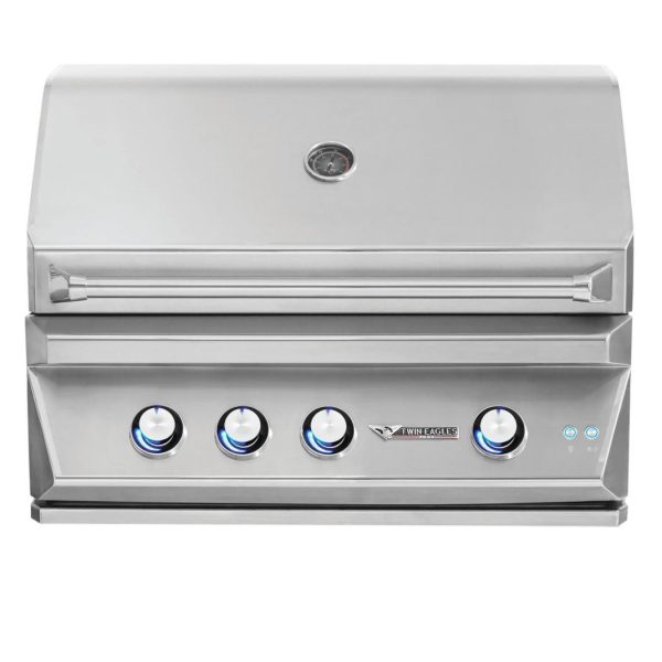 Twin Eagles 36-Inch 3-Burner Built-In Propane Gas Grill with Sear Zone & Infrared Rotisserie Burner - TEBQ36RS-CL