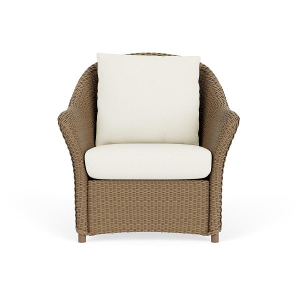 Weekend Retreat Lloyd Loom Club Chair in Fawn/Sailcloth Salt by Lloyd Flanders