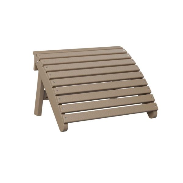 Recycled Plastic Folding Adirondack Ottoman in Weatherwood by Berlin Gardens