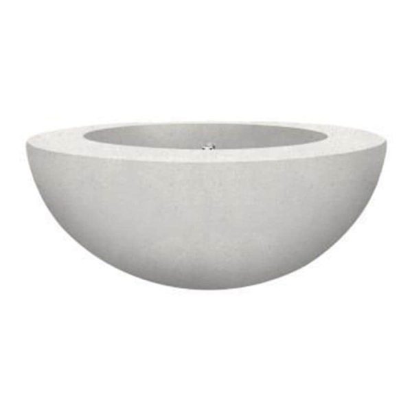 Valley Bay 5 36 Inch Round GFRC Propane Fire Bowl in Ultra White by Lakeview Outdoor Designs