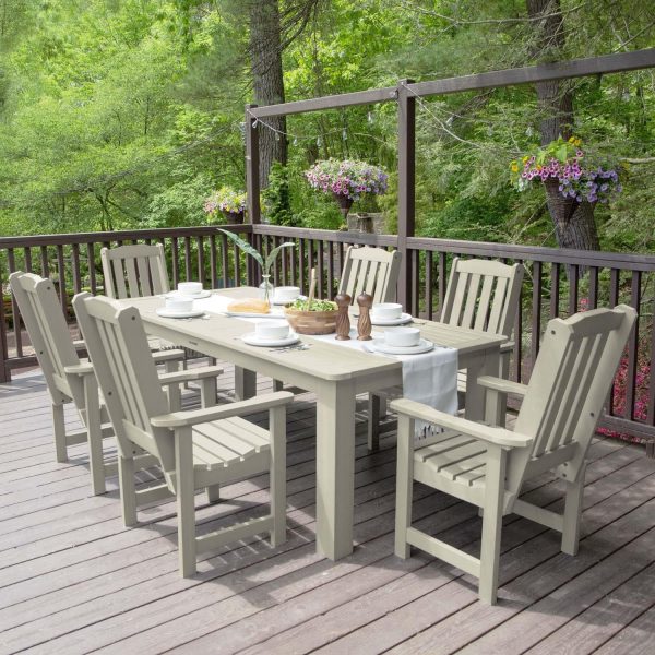 Hart Lane 7 Pc Recycled Plastic Dining Set in Whitewash by Lakeview Outdoor Designs