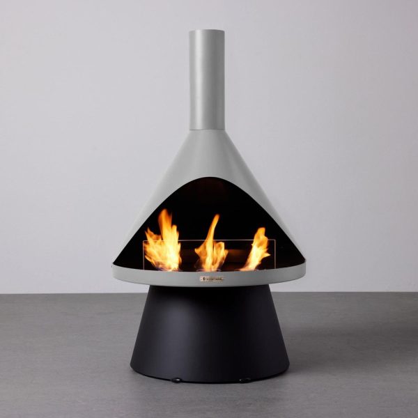 Lloyd 26 Inch Triangle Steel Gel Fuel Fire Pit in Gray by TerraFlame