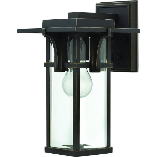 Hinkley Lighting Manhattan One Light 12-Inch Outdoor Wall Light W/ Clear Glass - Oil Rubbed Bronze - 2320OZ