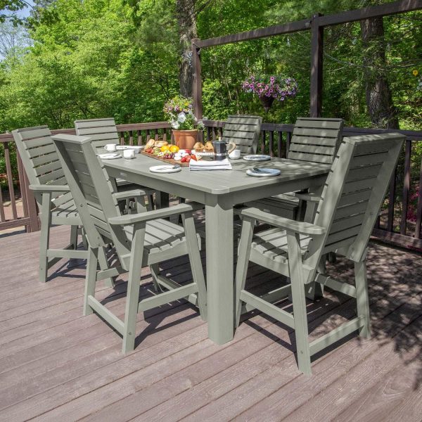 Elm Pointe 7 Pc Recycled Plastic Counter Height Dining Set in Eucalyptus by Lakeview Outdoor Designs