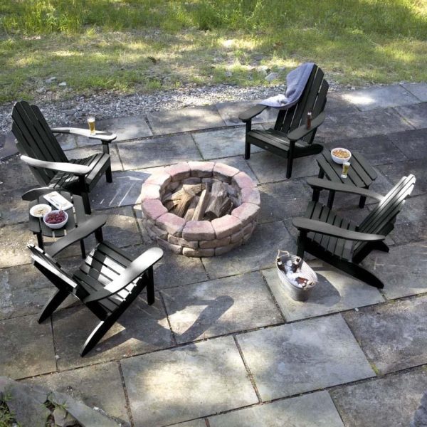 Paradise Key 6 Pc Recycled Plastic Seating Set in Black by Lakeview Outdoor Designs