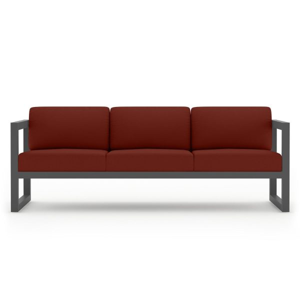 Misty Cove 3 Person Aluminum Sofa in Slate/Canvas Henna by Lakeview Outdoor Designs