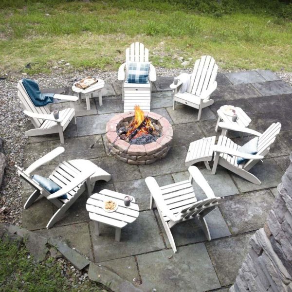 Paradise Key 12 Pc Recycled Plastic Seating Set in White by Lakeview Outdoor Designs
