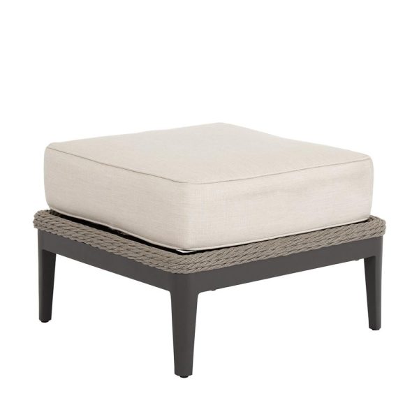 Marbella Woven Rope Ottoman in Stone/Echo Ash by Sunset West