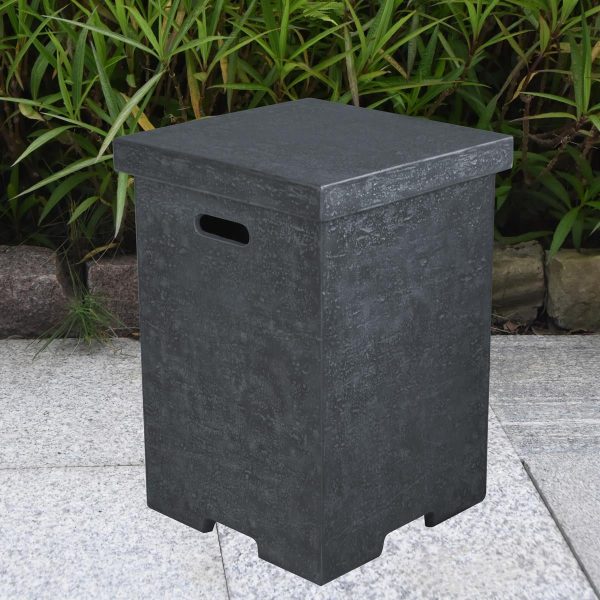 Elementi Square Tank Cover W/ Removable Lid - Dark Gray - ONB01-105DG