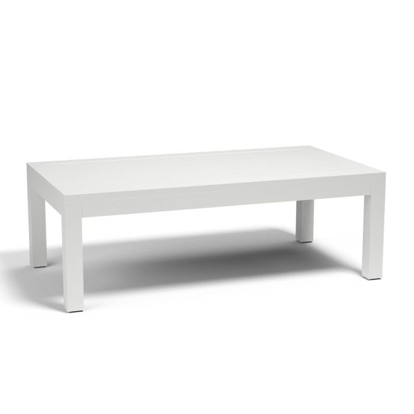 Naples 50 X 27 Inch Rectangular Aluminum Coffee Table in Frost by Sunset West