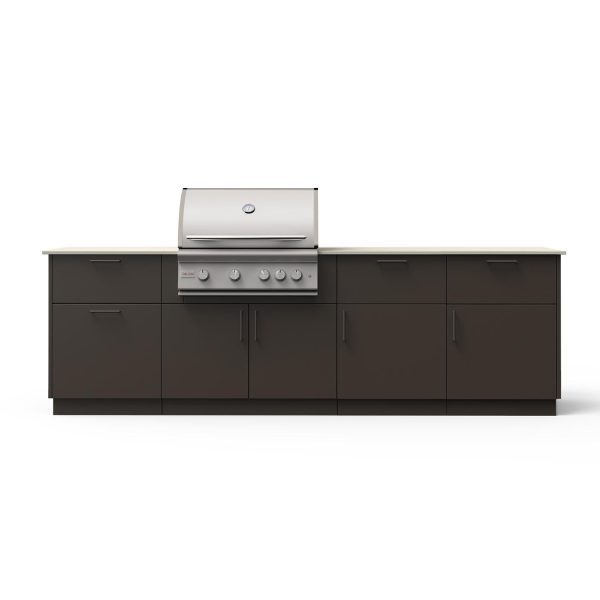 Blaze High Noon 10-Ft Outdoor Kitchen Island w/ 32-Inch Marine Grade LTE+ Propane Grill in Architectural Bronze w/ Aeris Countertop