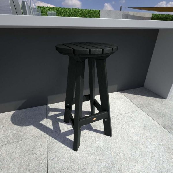 Tracewood Recycled Plastic Bar Stool in Black by Lakeview Outdoor Designs