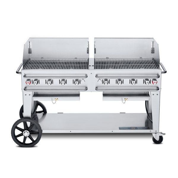 Crown Verity 60-Inch Single Inlet (50 or 100 LB Tanks Only) Rental Propane Grill Windguard Package - CV-RCB-60WGP-SI50/100