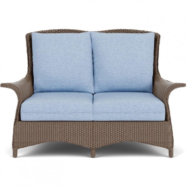 Mandalay Lloyd Loom Loveseat in Bark/Demo Skyway by Lloyd Flanders