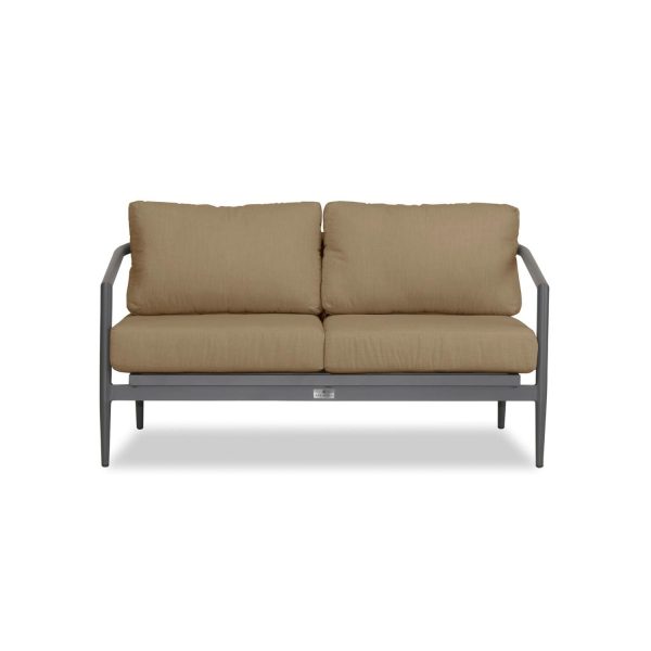 Midnight Cove 2 Person Aluminum Loveseat in Slate/Heather Beige by Lakeview Outdoor Designs
