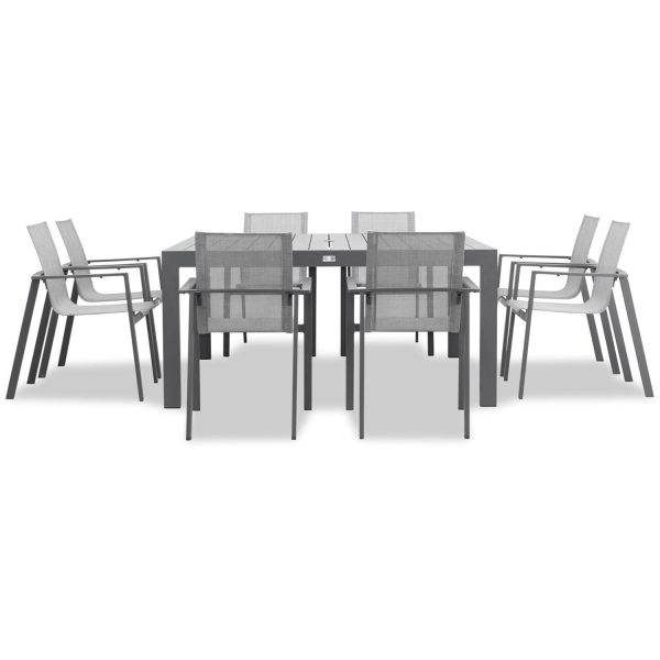 Spring Bay 9 Pc Aluminum Dining Set - Square in Slate/Slate by Lakeview Outdoor Designs