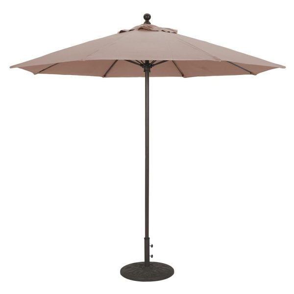 Galtech 9 Ft. Octagonal Aluminum Patio Market Umbrella W/ Push Lift - Antique Bronze Frame W/ Sunbrella Canvas Camel Canopy
