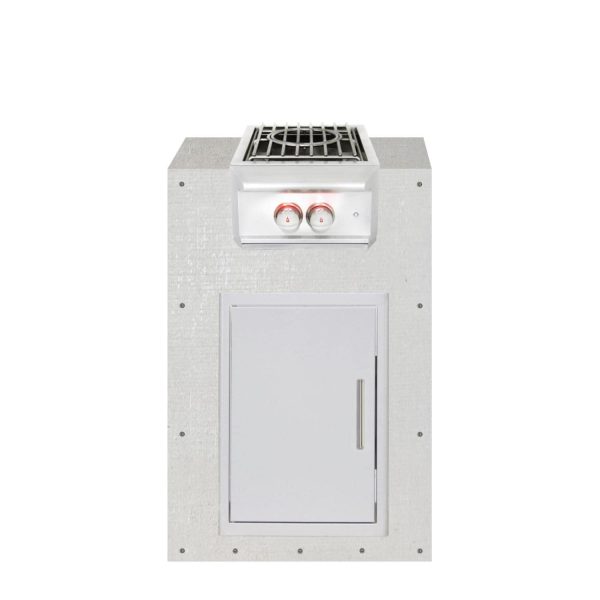 BBQGuys Signature 24-Inch Ready for Finish Outdoor Kitchen Module w/ Blaze Professional LUX Natural Gas Power Burner & Single Access Door