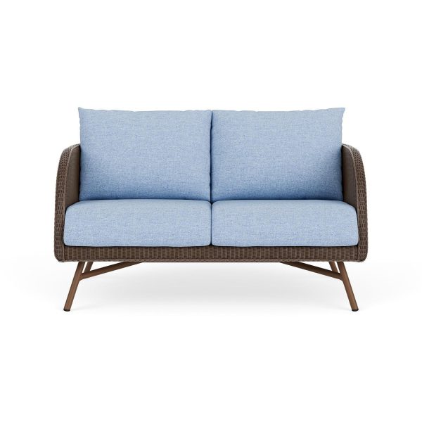 Essence Lloyd Loom Loveseat in Bark/Demo Skyway by Lloyd Flanders