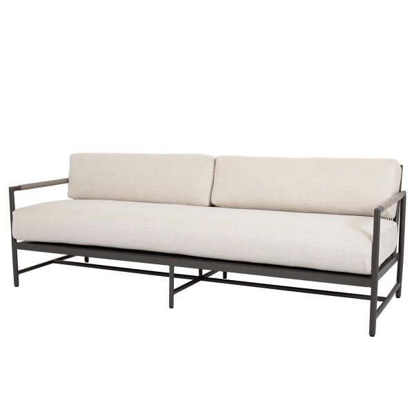 Pietra Woven Rope Sofa in Graphite/Echo Ash by Sunset West