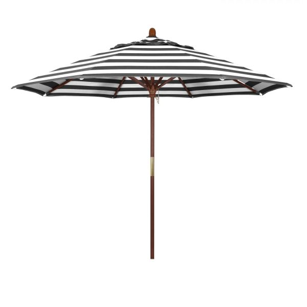 California Umbrella Grove Series 9 Ft Octagonal Hardwood Patio Umbrella W/ Push Lift - Sunbrella Cabana Classic Canopy