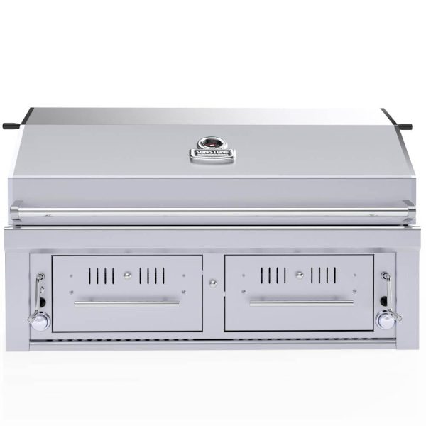Sunstone Series 42 Inch Propane Hybrid Dual Zone Charcoal/Wood Burning Grill - EMCHDZ42-LP
